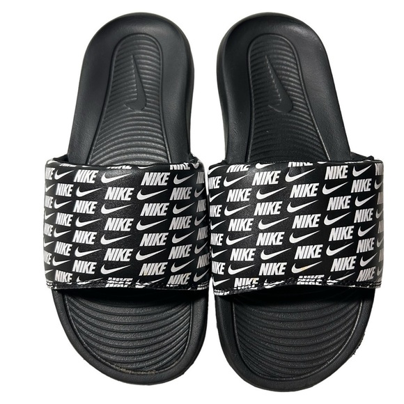 Nike Victori One Sports Slide Print Black White CN9678 006 Beach Sandals Size 8 - Picture 1 of 5
